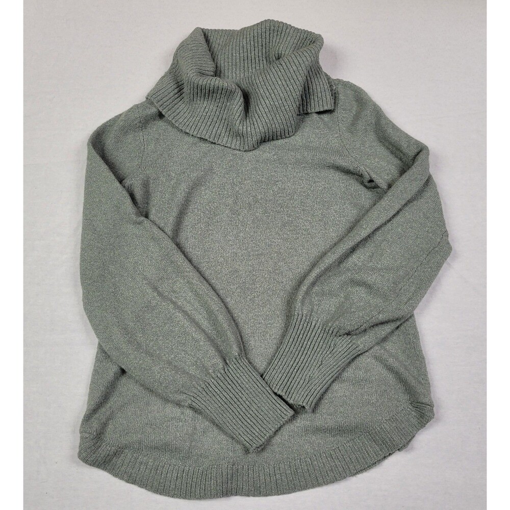 Tahari Women's Green Cowl Neck Long Sleeve Tunic Sweater Size XS